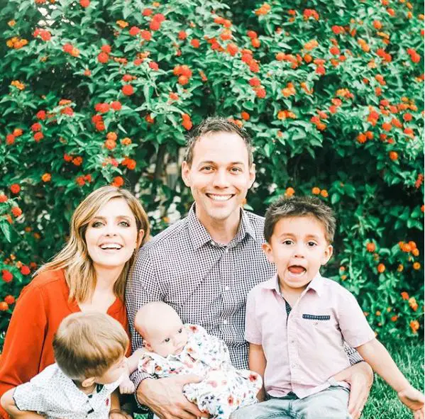 Jason Wayne and wife Jen Lilley with their children on 28th November 2019 (...