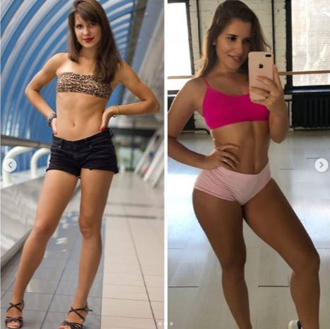 Nastya Nass weight transformation from 50 kg in 2012 (right) to 65 kg in 20...