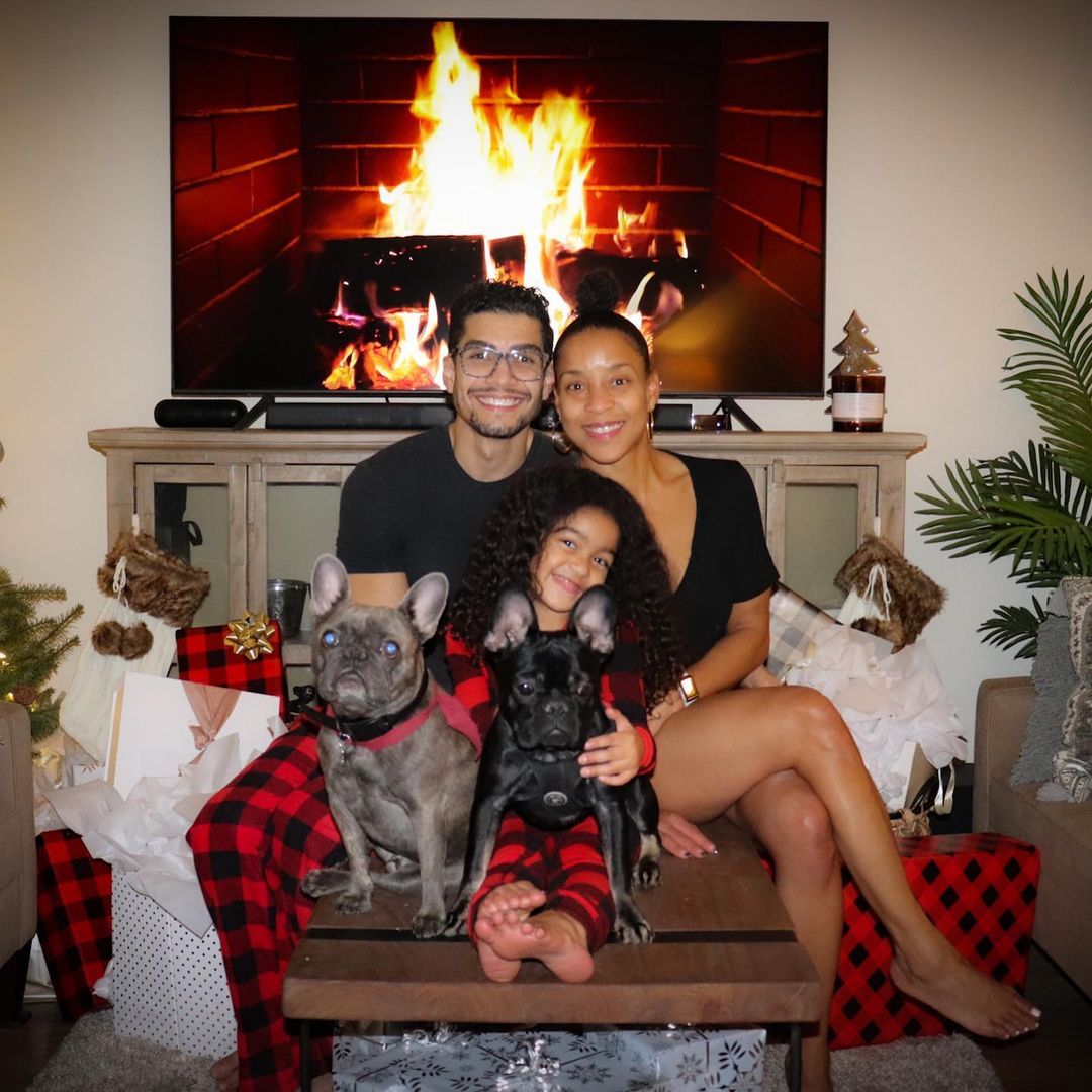 Rick, his wife, Sherry, and his daughter celebrating Christmas together