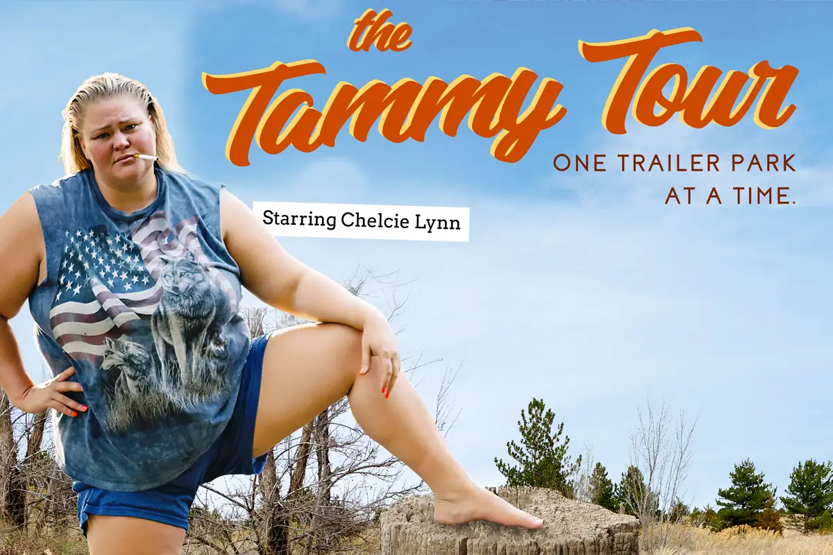 Chelcie Lynn portraying herÂ alter ego, Trailer Trash Tammy, in her tour poster